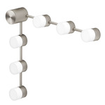 Backstage Corner IP44 Wall Sconce - Satin Nickel / Opal