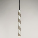 Candy Pendant - Satin Nickel / White