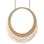 Lyra Single Pendant - Gold / Clear Swirl