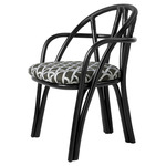 Bistra Dining Armchair - Ebony Rattan / Reales Pattern 03