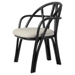 Bistra Dining Armchair - Ebony Rattan / Fustagno 01