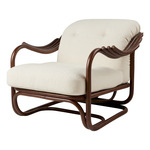 Poltrona Tria Lounge Chair - Dark Rattan / Boucle 01