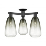Brookhaven Almond Triple Semi Flush Ceiling Light - Matte Black / Brookhaven Slate