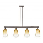 Brookhaven Almond Linear Pendant - Oil Rubbed Bronze / Brookhaven Amber