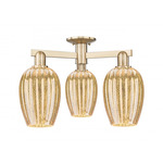 Preston Flute 3 Light Semi Flush Ceiling Light - Champagne Bronze / Mercury