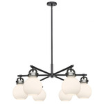 Newton Sphere Arched Chandelier - Matte Black / White