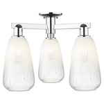 Brookhaven Almond Triple Semi Flush Ceiling Light - Polished Chrome / Brookhaven Opal