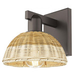 Natural Ballston Dome 716 Wall Sconce - Oil Rubbed Bronze / Natural Duo Fiber