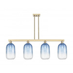 Brookhaven Cloche Linear Pendant - Champagne Bronze / Brookhaven Sapphire