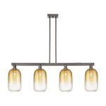 Brookhaven Cloche Linear Pendant - Oil Rubbed Bronze / Brookhaven Amber