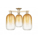 Brookhaven Cloche Triple Semi Flush Ceiling Light - Champagne Bronze / Brookhaven Amber