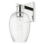 Preston Flute Wall Sconce - Polished Nickel / Clear