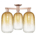 Brookhaven Cloche Triple Semi Flush Ceiling Light - Antique Copper / Brookhaven Amber
