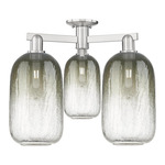 Brookhaven Cloche Triple Semi Flush Ceiling Light - Brushed Satin Nickel / Brookhaven Slate
