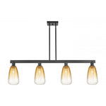 Brookhaven Almond Linear Pendant - Matte Black / Brookhaven Amber
