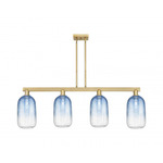 Brookhaven Cloche Linear Pendant - Brushed Brass / Brookhaven Sapphire