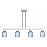 Bridal Veil 716 Linear Pendant - Brushed Satin Nickel / Blue