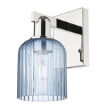 Bridal Veil Wall Sconce - Polished Nickel / Princess Blue