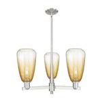 Brookhaven Almond Chandelier - Satin Nickel / Brookhaven Amber