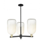 Brookhaven Cloche Chandelier - Black / Antique Brass / Brookhaven Opal