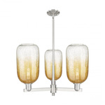 Brookhaven Cloche Chandelier - Satin Nickel / Brookhaven Amber