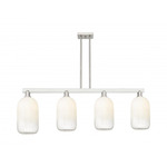 Brookhaven Cloche Linear Pendant - Brushed Satin Nickel / Brookhaven Opal