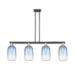 Brookhaven Cloche Linear Pendant - Black / Antique Brass / Brookhaven Sapphire