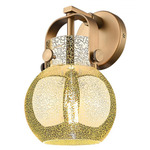 Pilaster II Sphere Wall Sconce - Brushed Brass / Mercury
