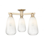 Brookhaven Almond Triple Semi Flush Ceiling Light - Champagne Bronze / Brookhaven Opal