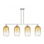 Brookhaven Cloche Linear Pendant - Brushed Satin Nickel / Brookhaven Amber