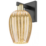 Preston Flute Wall Sconce - Black / Antique Brass / Mercury