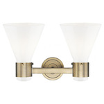 Lawton Cone Bathroom Vanity Light - Brushed Brass / Gloss White