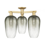 Brookhaven Flute Triple Semi Flush Ceiling Light - Brushed Brass / Brookhaven Slate