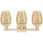 Preston 3-Light Flute Bathroom Vanity Light - Champagne Bronze / Mercury