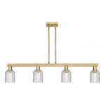 Bridal Veil 716 Linear Pendant - Brushed Brass / Clear
