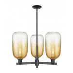 Brookhaven Cloche Chandelier - Matte Black / Brookhaven Amber