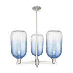 Brookhaven Cloche Chandelier - Satin Nickel / Brookhaven Sapphire