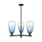 Brookhaven Almond Chandelier - Matte Black / Brookhaven Sapphire