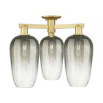 Brookhaven Flute Triple Semi Flush Ceiling Light - Satin Gold / Brookhaven Slate