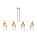 Brookhaven Almond Linear Pendant - Polished Nickel / Brookhaven Amber