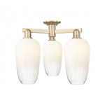 Brookhaven Flute Triple Semi Flush Ceiling Light - Champagne Bronze / Brookhaven Opal