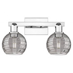 Athens Deco Swirl Bathroom Vanity Light - Polished Chrome / Light Smoke