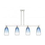 Brookhaven Almond Linear Pendant - Polished Nickel / Brookhaven Sapphire