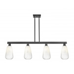 Brookhaven Almond Linear Pendant - Matte Black / Brookhaven Opal