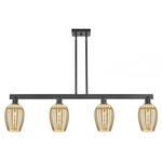 Preston Flute Linear Pendant - Matte Black / Mercury