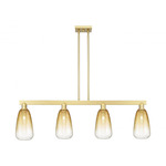 Brookhaven Almond Linear Pendant - Satin Gold / Brookhaven Amber