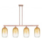 Brookhaven Cloche Linear Pendant - Antique Copper / Brookhaven Amber