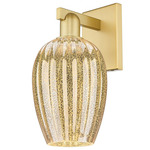 Preston Flute Wall Sconce - Satin Gold / Mercury