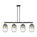 Brookhaven Cloche Linear Pendant - Black / Antique Brass / Brookhaven Slate