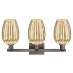 Preston 3-Light Flute Bathroom Vanity Light - Oil Rubbed Bronze / Mercury